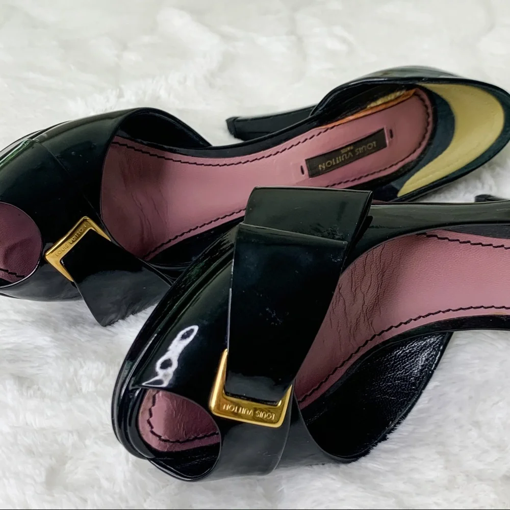 ✨ Authentic Louis Vuitton Patent Leather Peep-Toe Pumps ✨